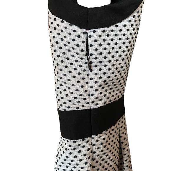 NWT. ELLE™ Striped Jacquard Fit & Flare Dress-Women’s size 10 black & white - Picture 5 of 12